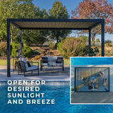 14x10 Sarasota Steel Louvered Pergola angle 3