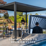 16x10 Sarasota Steel Louvered Pergola angle 6