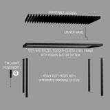 16x10 Sarasota Steel Louvered Pergola angle 12