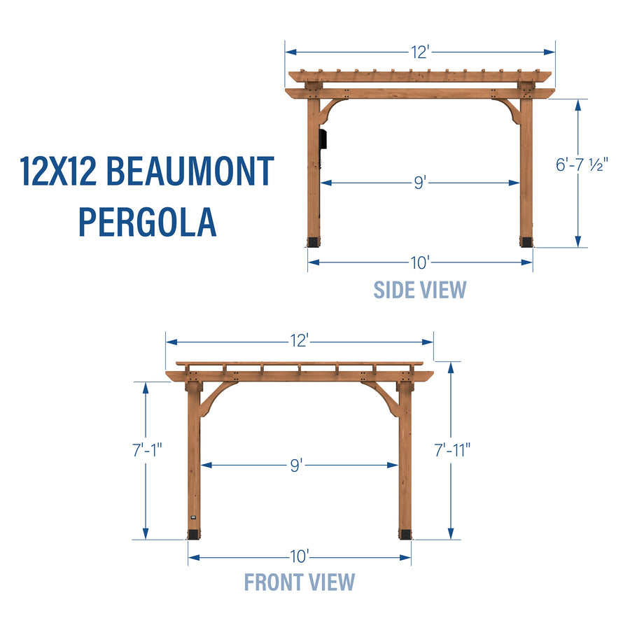 12x12 Beaumont Pergola detail view