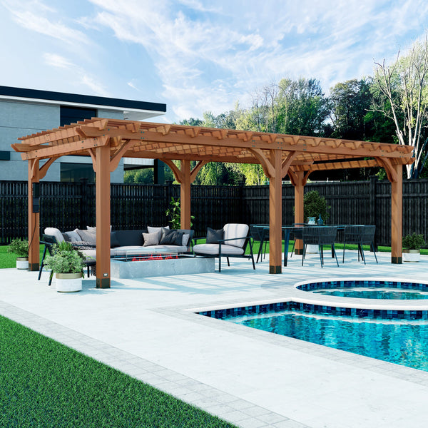 24x12 Beaumont Pergola View 2 - Noxmow Official Hardware