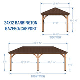 24x12 Barrington Carport/Gazebo angle 2