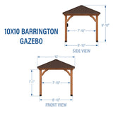 10x10 Barrington Gazebo angle 2