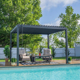 12x10 Sarasota Steel Louvered Pergola angle 3