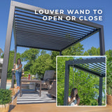 12x10 Sarasota Steel Louvered Pergola angle 7