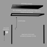 14x10 Evanston Wall Mounted Louvered Pergola angle 12