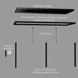 20x10 Evanston Wall Mounted Louvered Pergola angle 12