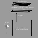 10x10 Evanston Wall Mounted Louvered Pergola angle 12