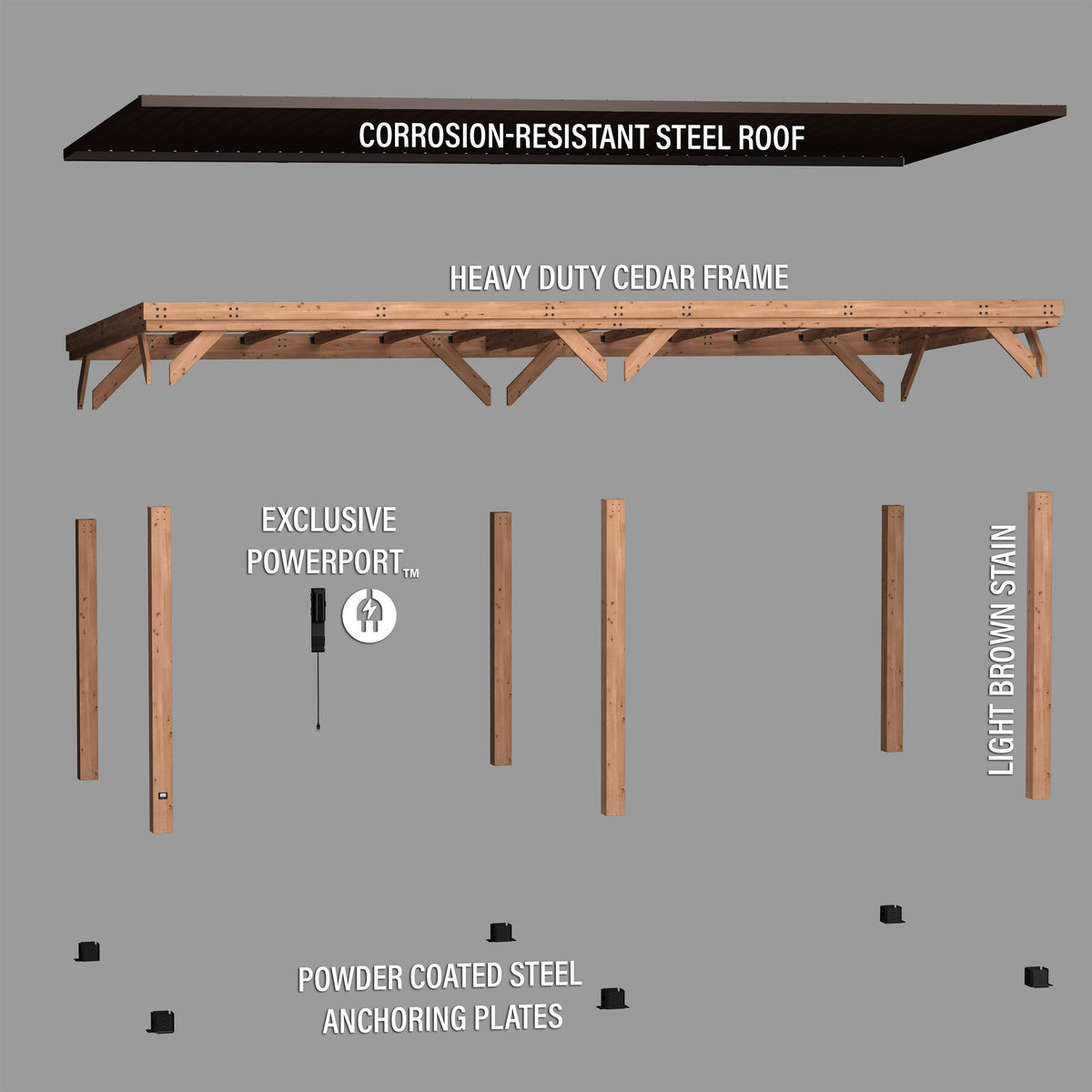 24x12 Arcadia Gazebo - Noxmow Official Hardware
