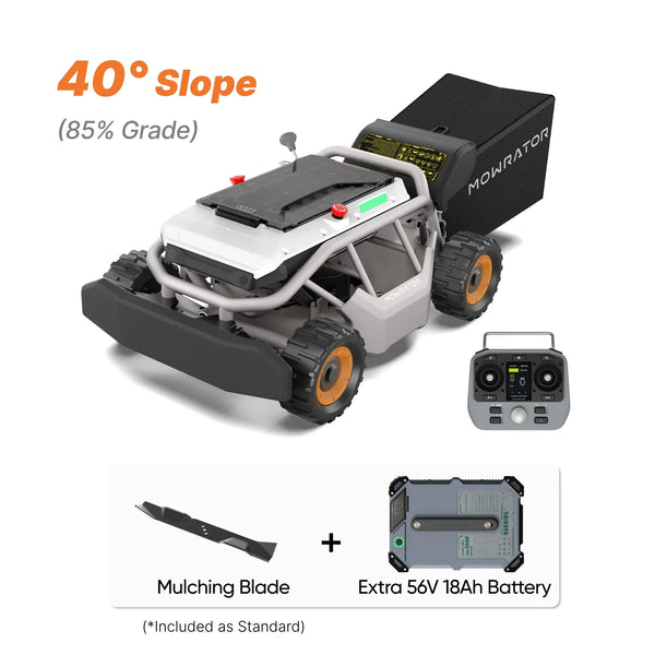 Extended Power Bundle: Mowrator S1 4WD 18Ah Lawn Mower+Extra 18Ah Battery View 2 - Noxmow Official Hardware