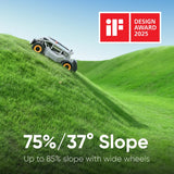 Mow, Vac and Plow Bundle with S1 4WD 18Ah 75% Slope Mower angle 3