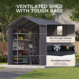 Patiowell 6x10 ft Plastic Shed with Vent, Window & Sloped Roof, Dark Gray angle 5