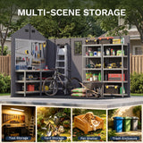 Patiowell 6x10 ft Plastic Shed with Vent, Window & Sloped Roof, Dark Gray angle 8