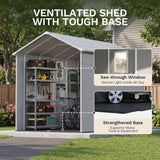 Patiowell 6x10 ft Plastic Shed with Vent, Window & Sloped Roof, Gray angle 5