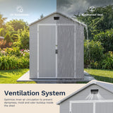 Patiowell 6x10 ft Plastic Shed with Vent, Window & Sloped Roof, Gray angle 6