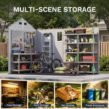 Patiowell 6x10 ft Plastic Shed with Vent, Window & Sloped Roof, Gray angle 8