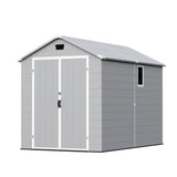 Patiowell 6x10 ft Plastic Shed with Vent, Window & Sloped Roof, Gray angle 1