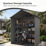 Patiowell 6x4 Plastic Shed with Window, Vent & Sloped Roof, Dark Gray angle 4