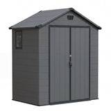 Patiowell 6x4 Plastic Shed with Window, Vent & Sloped Roof, Dark Gray angle 1