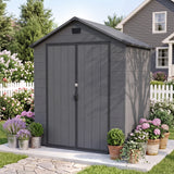 Patiowell 6x4 Plastic Shed with Window, Vent & Sloped Roof, Dark Gray angle 8