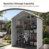 Patiowell 6x4 Plastic Shed with Window, Vent & Sloped Roof, Gray angle 4