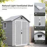 Patiowell 6x4 Plastic Shed with Window, Vent & Sloped Roof, Gray angle 7