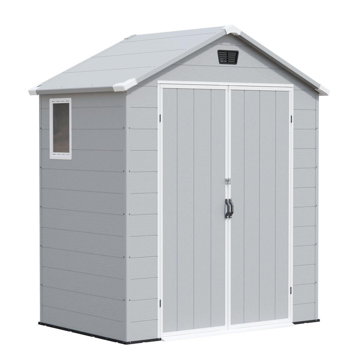 Patiowell 6x4 Plastic Shed with Window, Vent & Sloped Roof, Gray - Noxmow Official Hardware