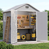 Patiowell 6x4 Plastic Shed with Window, Vent & Sloped Roof, Gray angle 2