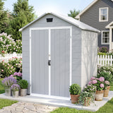 Patiowell 6x4 Plastic Shed with Window, Vent & Sloped Roof, Gray angle 8