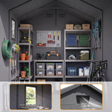 Patiowell 6x6 ft Plastic Shed with Vent, Window & Sloped Roof, Dark Gray angle 8