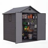 Patiowell 6x6 ft Plastic Shed with Vent, Window & Sloped Roof, Dark Gray angle 2
