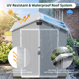 Patiowell 6x6 ft Plastic Shed with Vent, Window & Sloped Roof, Gray angle 7