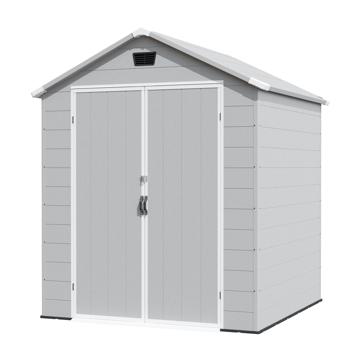 Patiowell 6x6 ft Plastic Shed with Vent, Window & Sloped Roof, Gray - Noxmow Official Hardware