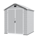 Patiowell 6x6 ft Plastic Shed with Vent, Window & Sloped Roof, Gray angle 1