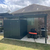 6x8 Metal Storage Shed with 7x8 Pergola Covered Porch angle 15