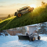 Mow, Vac and Plow Bundle with S1 4WD 18Ah 75% Slope Mower angle 2