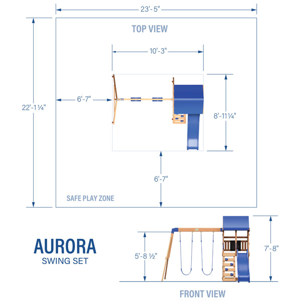 Aurora Swing Set View 2 - Noxmow Official Hardware