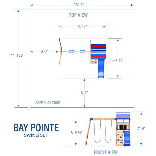 Bay Pointe Swing Set View 2 - Noxmow Official Hardware