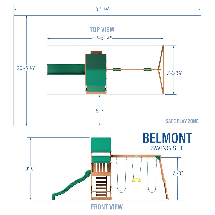 Belmont Swing Set detail view