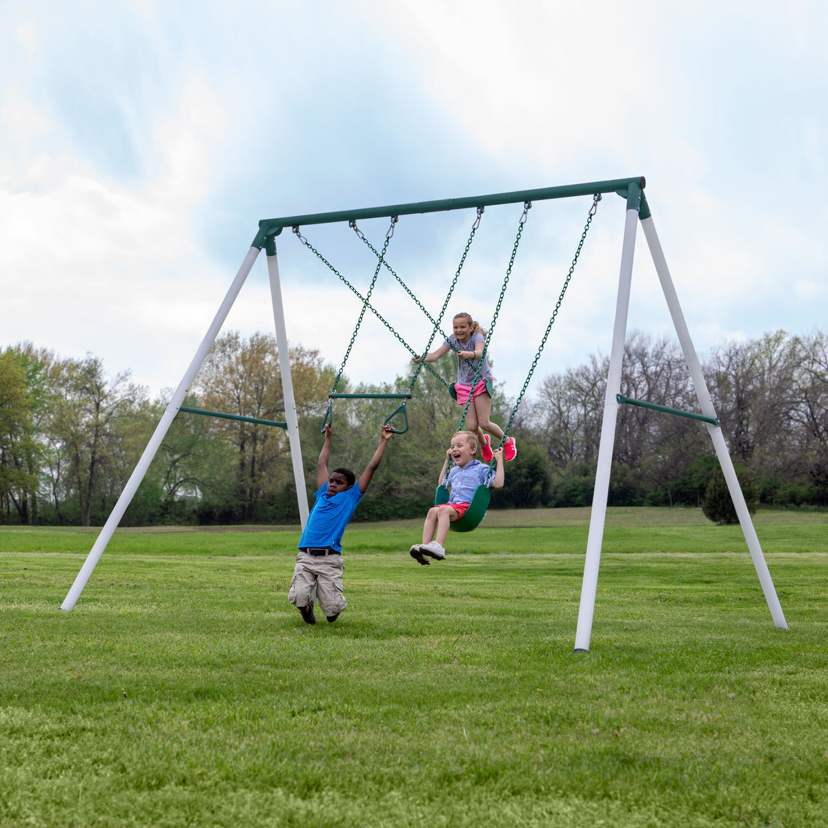 Big Brutus Heavy-Duty Metal A-Frame Swing Set - Noxmow Official Hardware