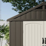 Kick-it 8x8 Plastic Storage Shed with Floor, Brown angle 5