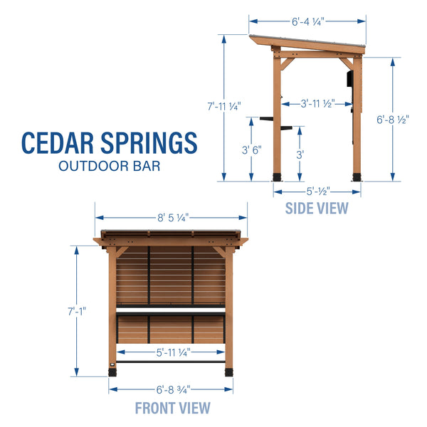 Cedar Springs Outdoor Bar View 2 - Noxmow Official Hardware