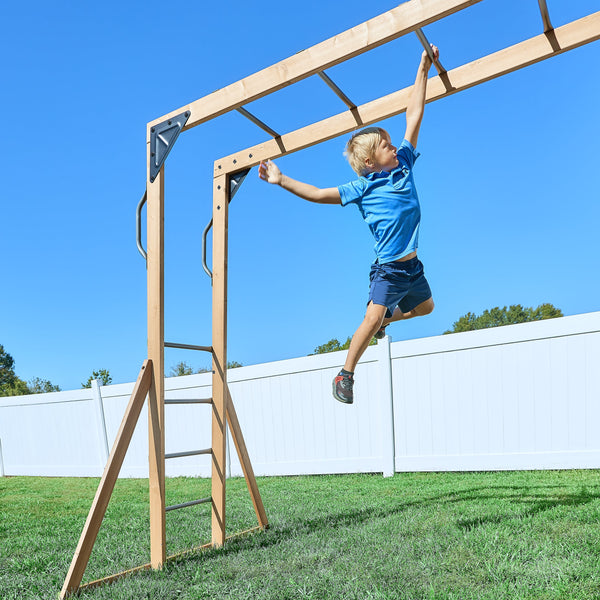 Dover Bay Swing Set with Monkey Bars View 2 - Noxmow Official Hardware