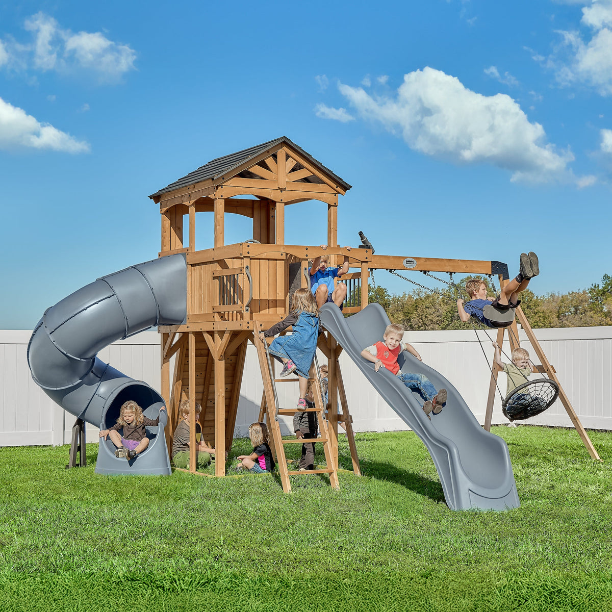 Dover Bay Swing Set with Tube Slide - Noxmow Official Hardware
