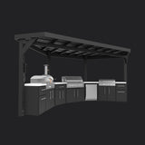 Edgemont Cove | Curved Outdoor Kitchen with Built-In Grill, Griddle & Pizza Oven angle 33