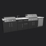 Emory | 12-Foot Outdoor Kitchen Island with Built-In Grill & Griddle angle 11