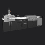Emory | 12-Foot Outdoor Kitchen Island with Built-In Griddle & Pizza Oven angle 14