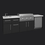 Emory | 9-Foot Outdoor Kitchen Island with Built-In Griddle angle 9