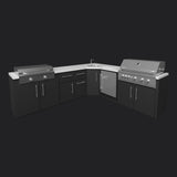 Emory | Corner Outdoor Kitchen Island with Built-In Grill & Griddle angle 14