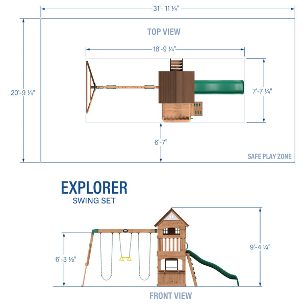 Explorer Swing Set View 2 - Noxmow Official Hardware